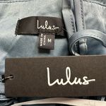 Lulus NWT Women's Going with Elegance Slate Blue Satin Tiered Gown Size M Formal Photo 8