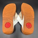 FitFlop  Womens Lulu Toe Post Strap Leather Sandals Flip Flop White Brown Size 10 Photo 6