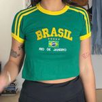 Green and yellow Brazil crop top by salada de cores Size XS Photo 0