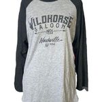 Wildhorse Saloon No. 1 Nashville Gray and Black Baseball Tee Shirt, Size M Size M Photo 0