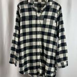 Free Press Large Buffalo Plaid Flannel Tunic Longline Button Down Shirt Chore Photo 1