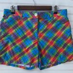 Rainbow plaid Shorts Size 12 Red Photo 0