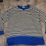 Blue and white striped sweater Black Photo 0