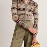 Ulla Johnson Cardigan liza wool jacquard knit womens Brown xsmall fair isle ASO Photo 0