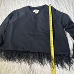 Evy's Tree Size 1X Black Feather Fringe Round Neck Pullover Sweater Cozy Chic Photo 11