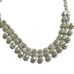 Black beaded rhinestone silver tone choker necklace Photo 4