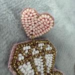 Bridal Party Beaded "Team Bride" Statement Earrings Wedding Pierced Post Pink Photo 13