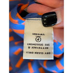Diane Von Furstenberg  Blue‎ And Orange Silk New Cahil Printed Blouse Size 0 Photo 11