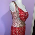 Panoply 44236 Prom Dress Women Size 12 Lace Overlay Tulle Trumpet Mermaid Glam Photo 5