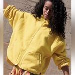 Free People Movement Ziggy Fleece Zip Up Jacket Yellow Medium New W/out Tags Photo 1