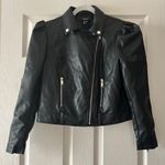 Forever 21 Vegan Leather Puff Sleeve Moto Jacket  Women's Size XS Biker Like New Photo 12