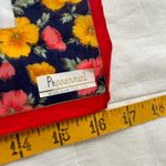 Red floral boarder print bandana 0695 Blue Photo 2