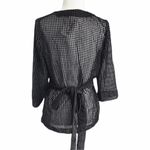 L'Agence  Black Wrap Sheer Blouse Size Small‎ Photo 2