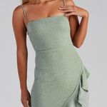 Windsor Long Green Sparkle Dress Photo 2