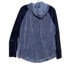Style & Co  Sport Blue Full Zip Velour Track Jacket Hoodie Womens XL Stretch Photo 2