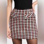 Baum und Pferdgarten Shanna Red Check Tweed Mini Skirt US 10 Bouclé Houndstooth Black Photo 0