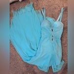 Rene Moiselle 100% Silk Beaded Dress Blue Size 4 Photo 0