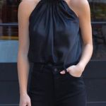 Bishop and Young  Women's Satin Tie Neck Halter Blouse Top Size L Photo 2