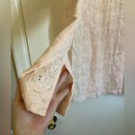 🌞WinterSilks Light Peach Silk Blend Eyelet Button Up Long Sleeve Blouse #O Orange Size L Photo 5