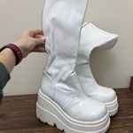 Demonia  White Patent Platform Knee High Boots Chunky Sole Gothic Rave Photo 0