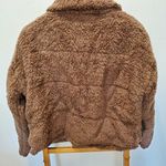Deja Vu  mocha brown Teddy coat small collared zip Photo 1