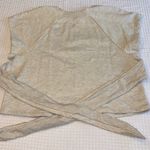 Free People MOVEMENT For The Win Tee LARGE Tie-Front Wrap Top Oatmeal Heather Photo 6