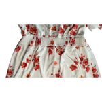 Polagram Womens  White Coral Floral Print Flowy Boho Ruffled Maxi Dress Plus 1X Photo 2