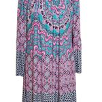 Pink Coconut Boutique Pink Coconut Aqua and Pink Print Mini Dress NWT Sz Large Wedding Guest Dress Photo 0