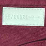 RE/DONE Corduroy Pants NWT Burgundy Red USA High Rise Stovepipe Photo 10