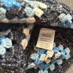 Granny square knit sweater tank top blue white super soft cropped NEW boho Size XL Photo 4
