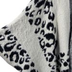 Roffe Leopard Print Ivory Black Soft Fuzzy Knit Shrug Open Front One Size Size undefined Photo 2