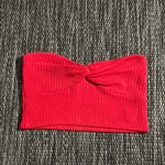 Forever 21 Red Ribbed Twist Bandeau Top Photo 0