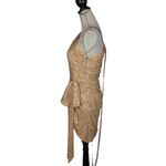 IEENA for Mac Duggal Gold Sequin One Shoulder Ruched Mini Dress Size 8 Photo 3