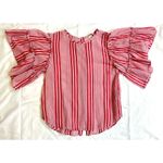 H&M Striped Ruffle Sleeve Top Photo 2