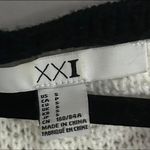 Xxi White Sweater Cardigan With Black Trim Photo 1