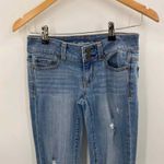 American Eagle  Artist Stretch Crop Jeans Womens 0 Blue Distressed Cotton Photo 1