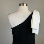 One Shoulder Bow Accent Column Evening Gown Size 8 Black Formal Dress by MARINA Photo 7