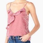 J.Crew  Pink Purple Crushed Velvet Ruffle Tank Top Size Medium New Photo 8