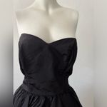 Vintage Wayne Diamond black Sweetheart tiered silky satin ruffled cocktail dress Photo 2
