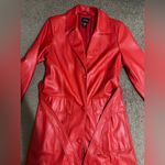 Urban Outfitters  Red faux leather trench coat Photo 5
