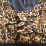 EXPRESS Black & Tan Leopard Print Ruffle Front Cocktail Party Dress Size 8 Med Photo 2