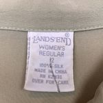 VTG Lands’ End Women’s Silk Light Sage Green Pocket Short Sleeve Button Photo 5