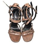 Saint Laurent Jerry Studded Taupe Leather Sandal Heels 7.5 Photo 1