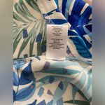 Nicole Miller Blue & White 16 Tropical Print Sleeveless Jumpsuit With Sash Tie Photo 9