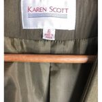 Karen Scott Vintage One Buttoned Olive Green Blazer Photo 6