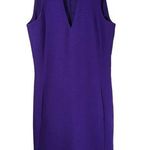 Michael Kors Gold Plated Neckline Sheath Midi Dress in Purple Photo 0