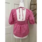 Modcloth ‎ Farming Daisies Cottage Core Pink Short Sleeve Babydoll Top Sz S Photo 3
