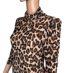 Tahari Leopard Print Mock Neck Puff Sleeve Mesh Top Women S P Photo 1