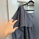 Susana Monaco  Smokey Blue Silk Cold Shoulder Draped Dress Size 4 NWT Photo 1