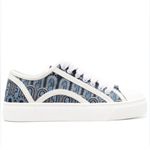 Furla Binding Lace-Up Leather Sneakers in Blue Photo 0